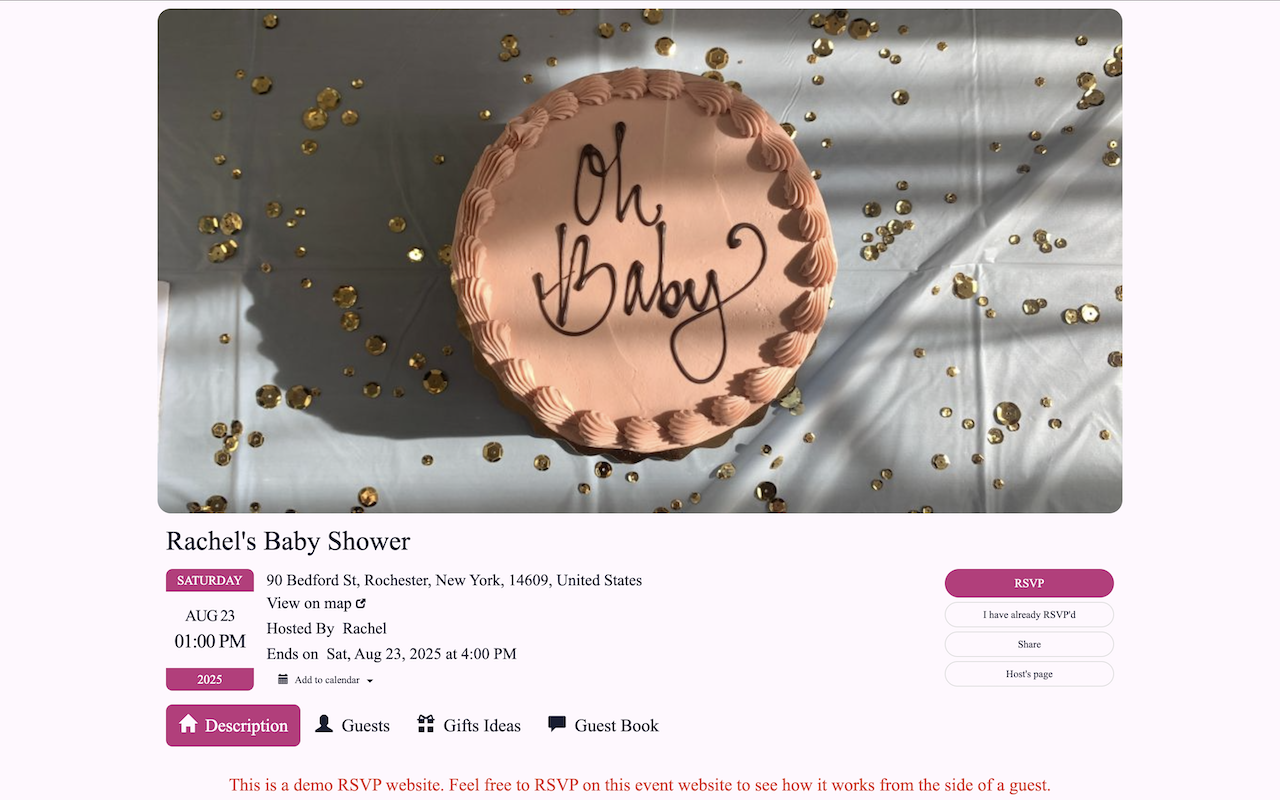 How event website looks