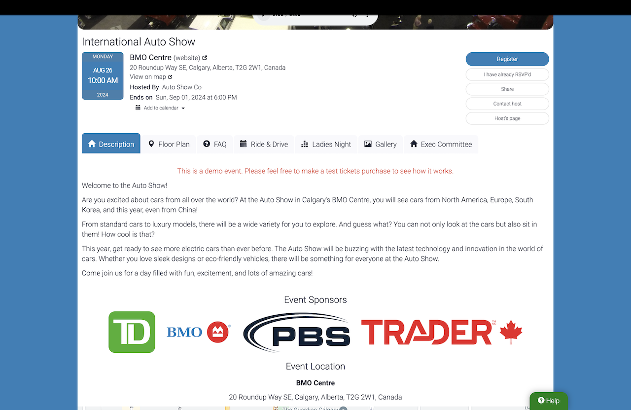 Sponsors On Event Website