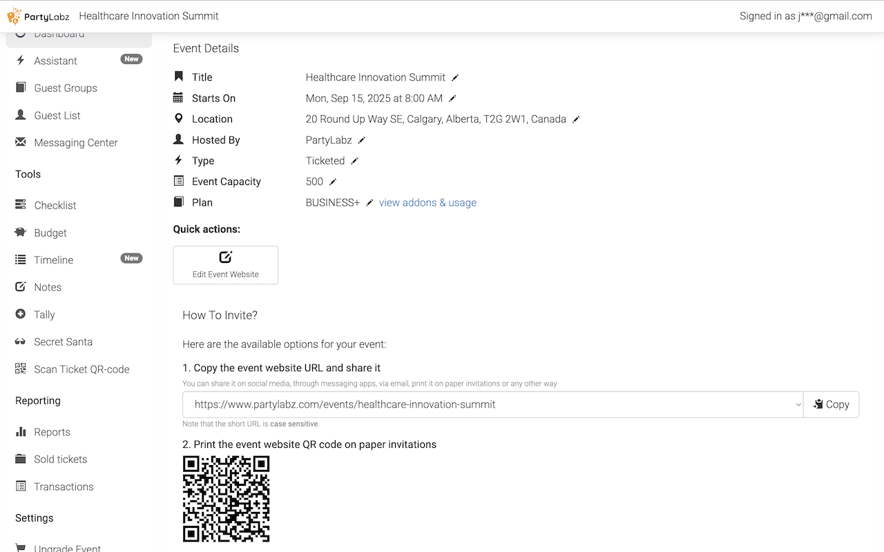 Event Dashboard