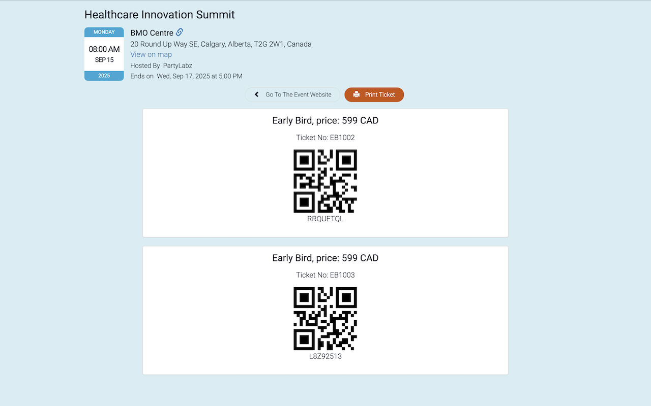 Viewing purchased tickets